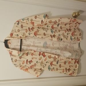 Mushroom button up tshirt